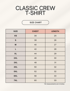 Office Chaos Graphic T-Shirt size chart