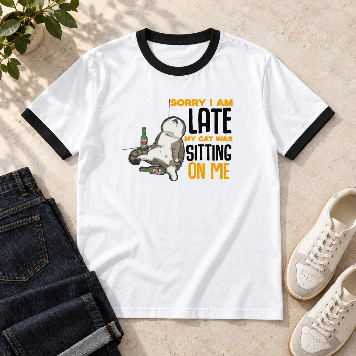 “Sorry I’m Late” Cat T-Shirt