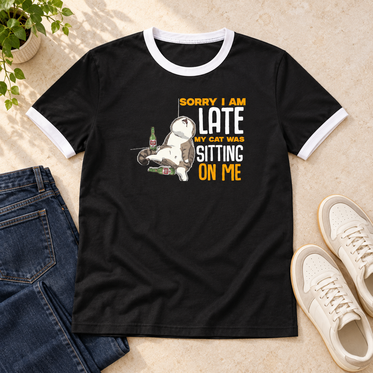 “Sorry I’m Late” Cat T-Shirt
