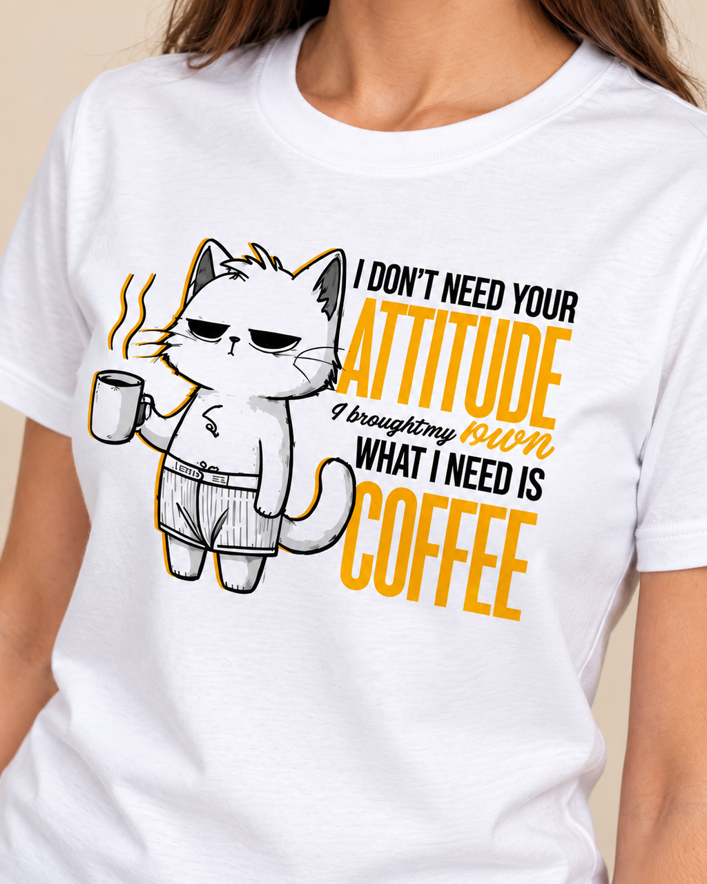 Coffee & Attitude Cat T-Shirt