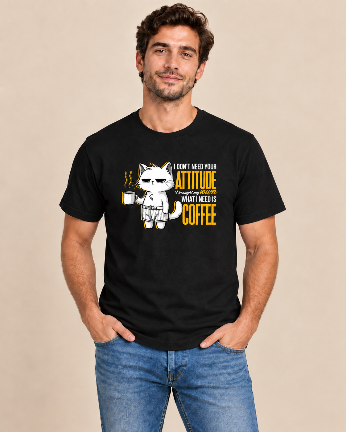 Coffee & Attitude Cat T-Shirt