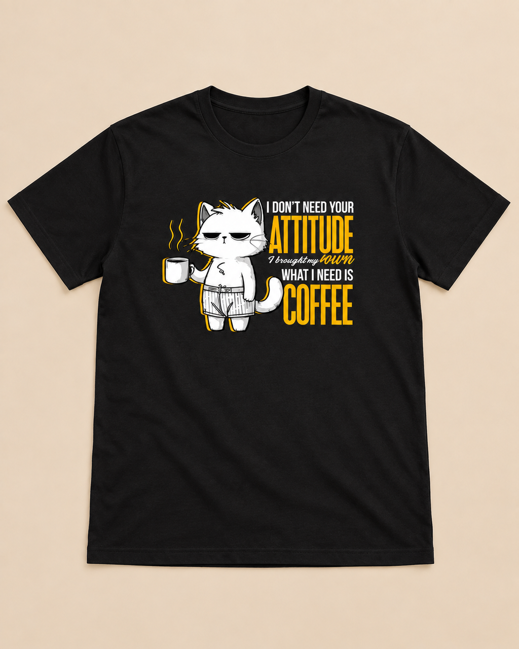 Coffee & Attitude Cat T-Shirt