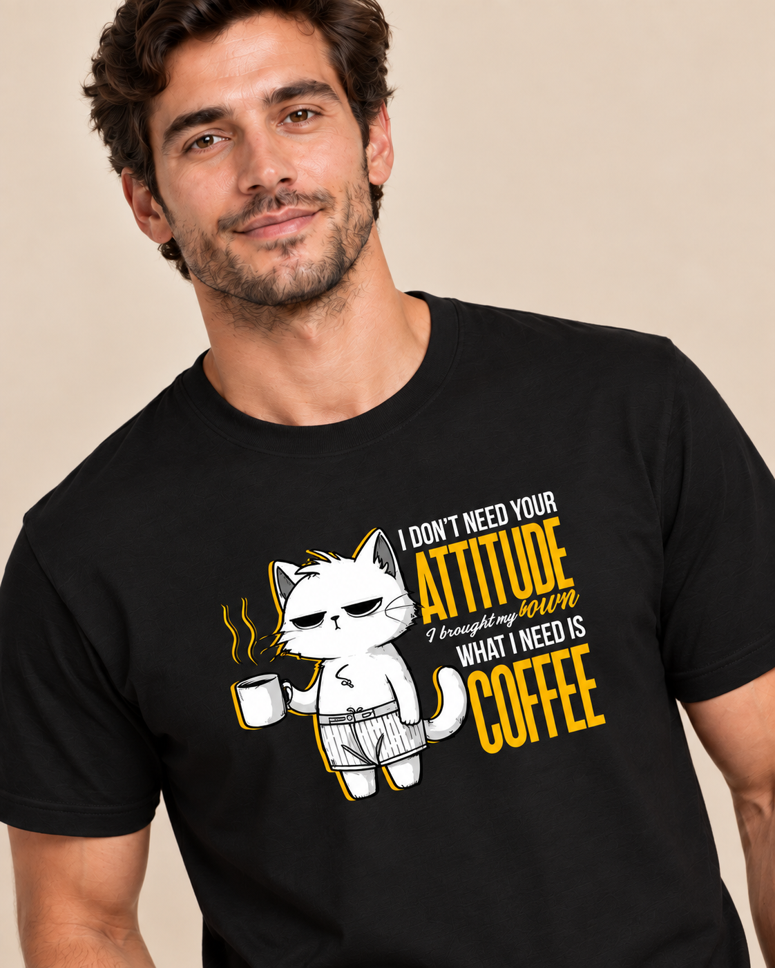 Coffee & Attitude Cat T-Shirt