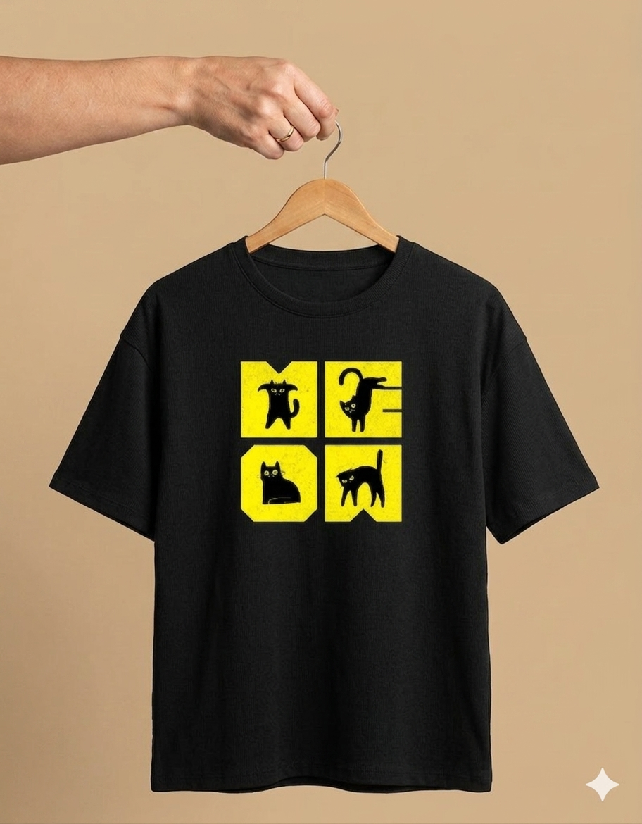 MEOW Cat Lover Graphic T-Shirt