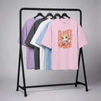 Fluffy Cat Oversized Graphic T-Shirt