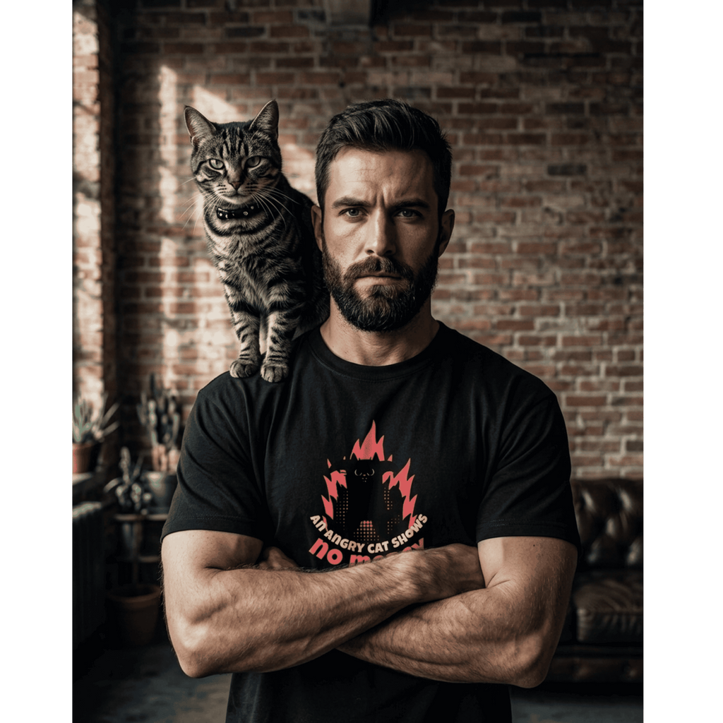 Angry Cat Graphic T-Shirt
