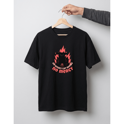 Angry Cat Graphic T-Shirt