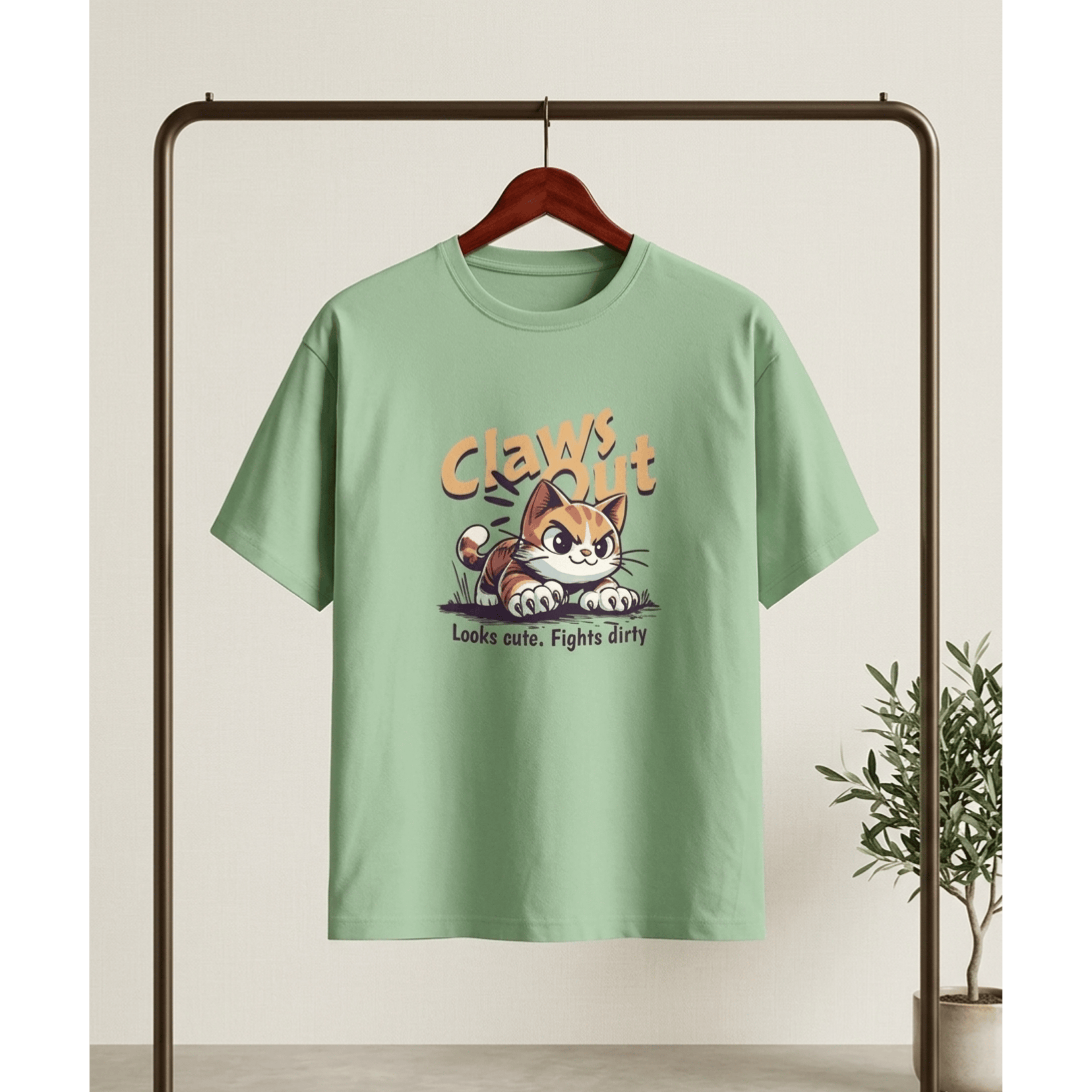 Claws Out Cat Graphic T-Shirt