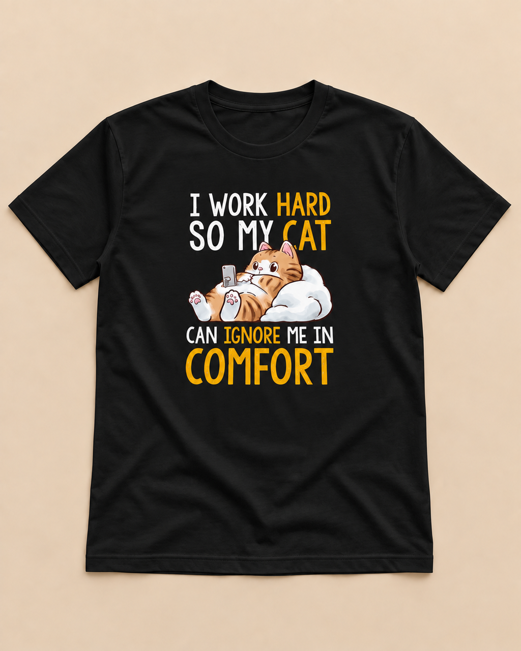 Flat lay of Spoiled Cat Club black T-shirt