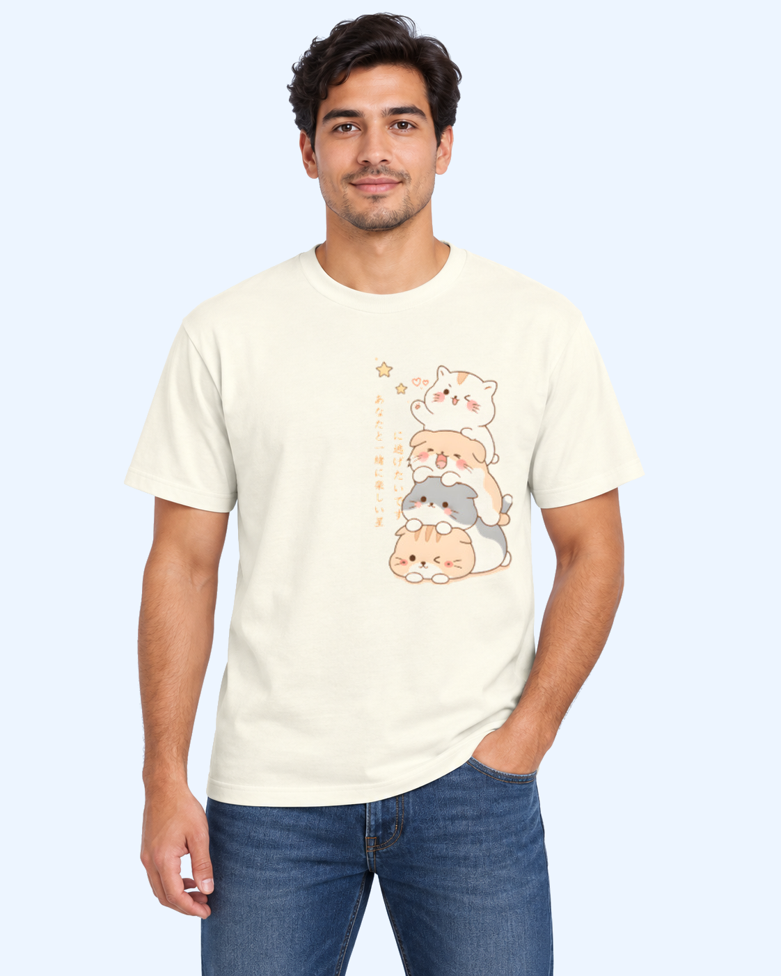 Stacked Cats Graphic T-Shirt