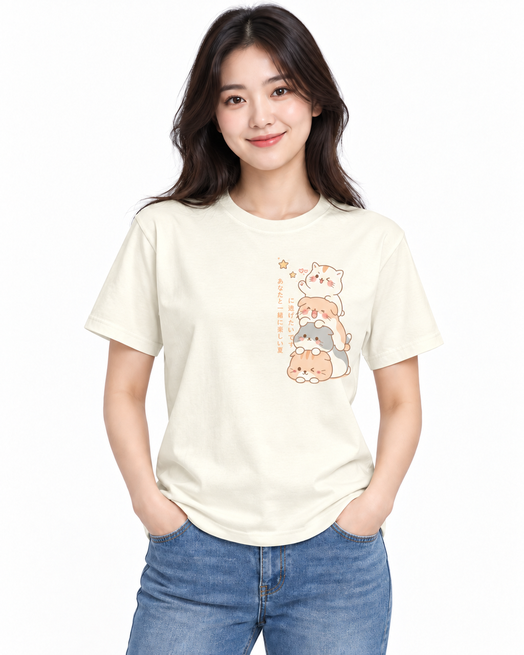 Stacked Cats Graphic T-Shirt